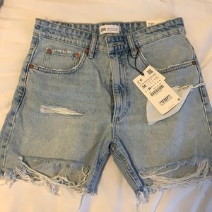 zara mid-rise relaxed shorts